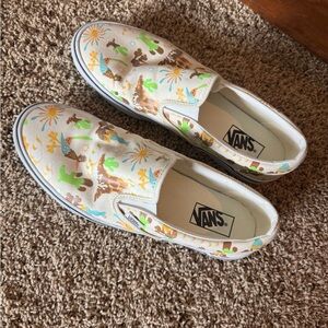Vans Slip-On Shoes - White with Multicolor Print